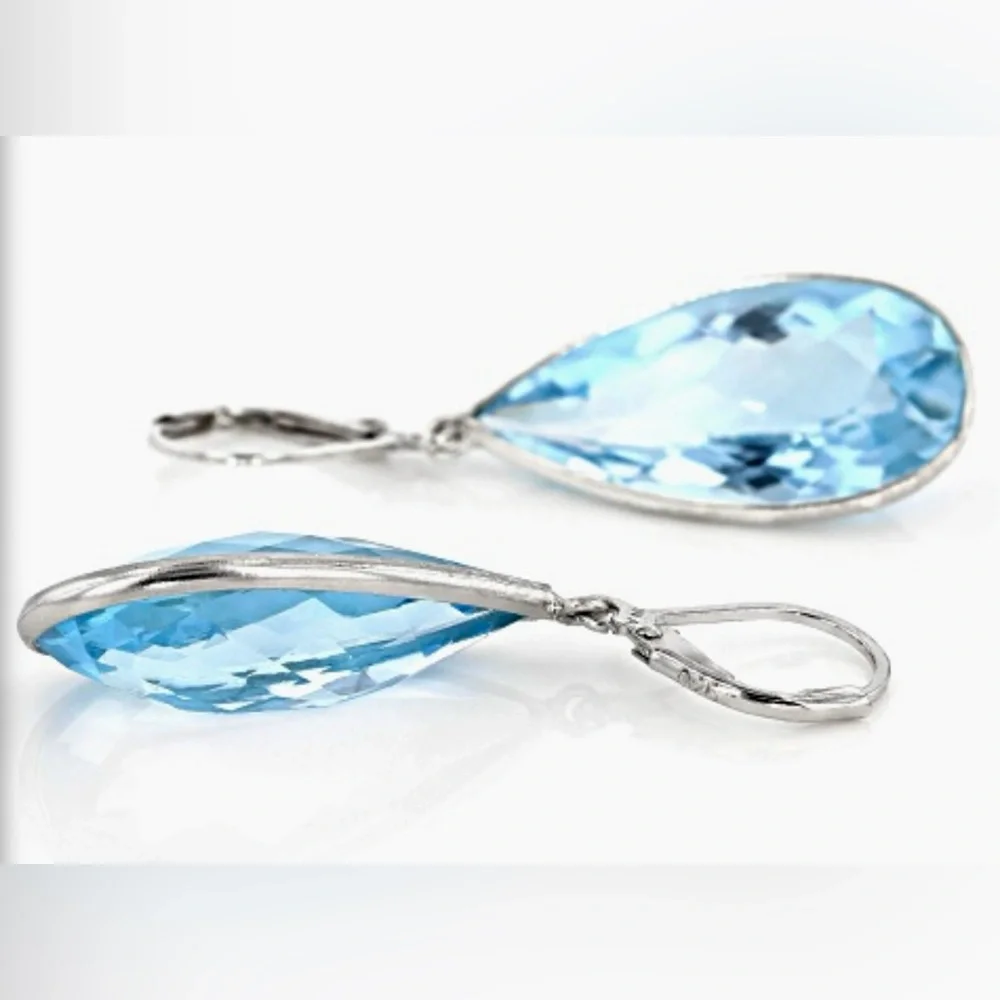 Blue Topaz Earrings - Picture 2 of 5